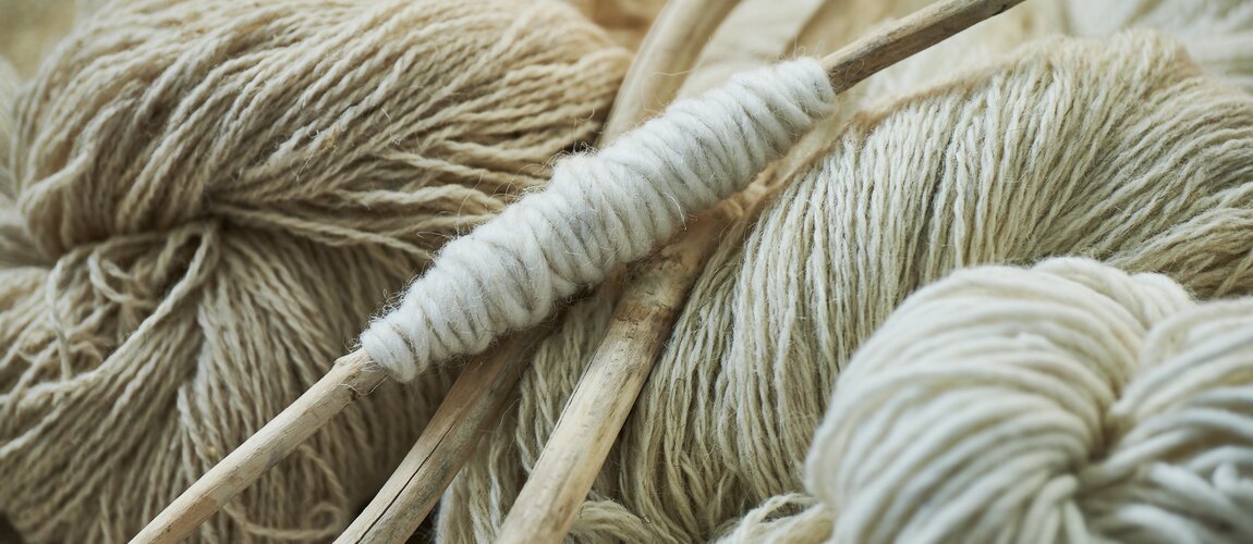 Pile of wool yarn